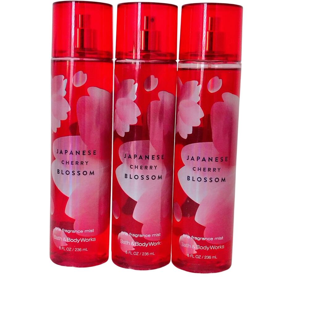 Bath & Body Works Japanese Cherry Blossom Fine Fragrance Mist Spray 8 oz Lot of3